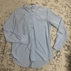 H&M | Tops | Hm Blue Dress Shirt Crisp Cotton Formal Sz 8 | Poshmark